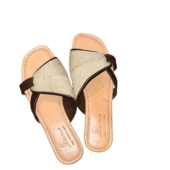 Skemo Boheme Sleek Brown and Cream Women's Sandals 9 - Picture 1 of 5